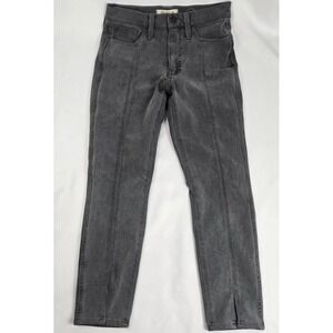 Madewell Roadtripper Jeggings Gray Wash High Rise Ankle Slit Jeans‎ 26P 80s Rock